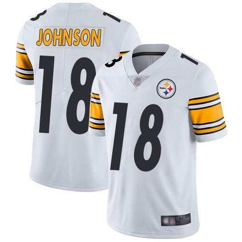 Men Pittsburgh Steelers Football 18 Limited White Diontae Johnson Road Vapor Untouchable Nike NFL Jersey